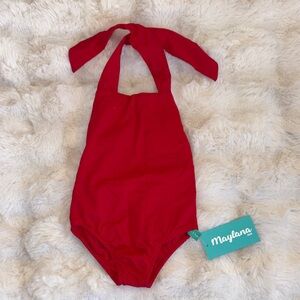Kids Red Swim One Piece